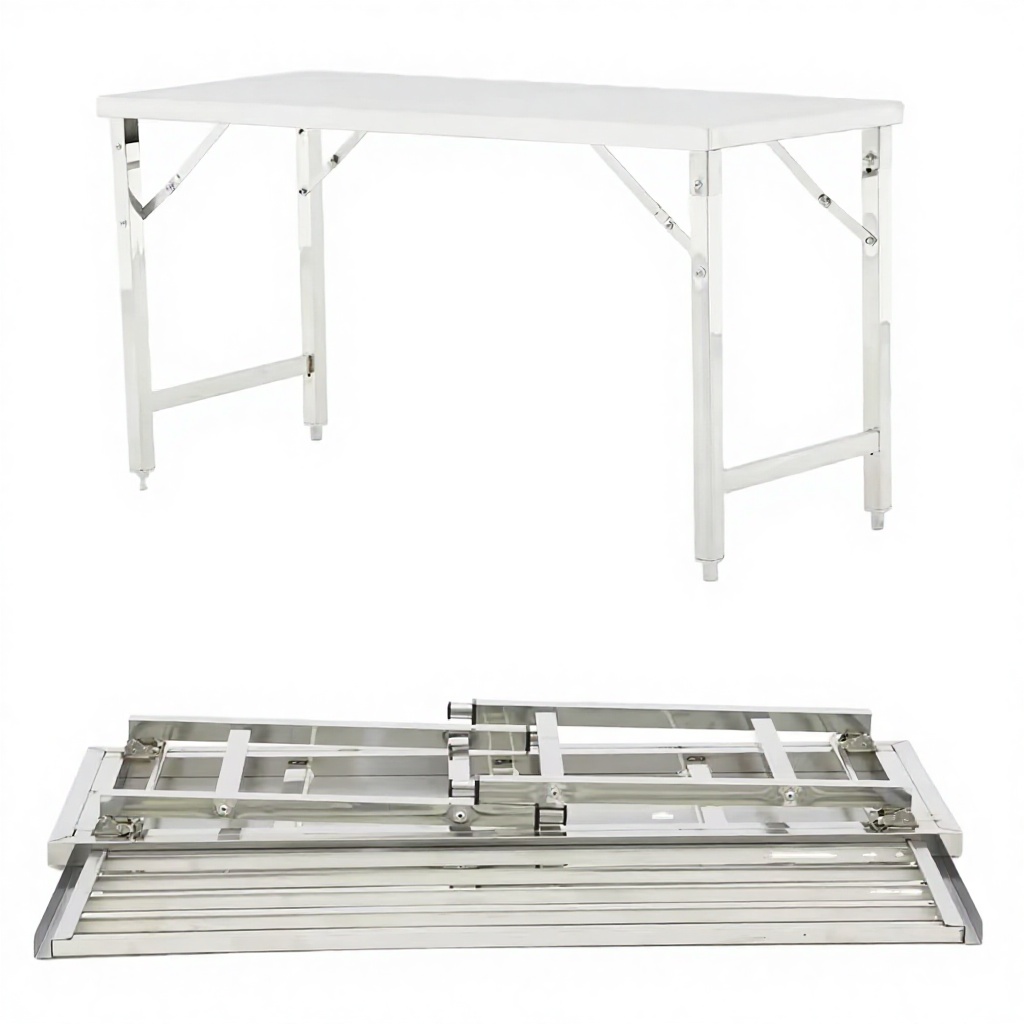 Commercial Kitchen Bench - Regulowana wysokość, składany stół roboczy ze