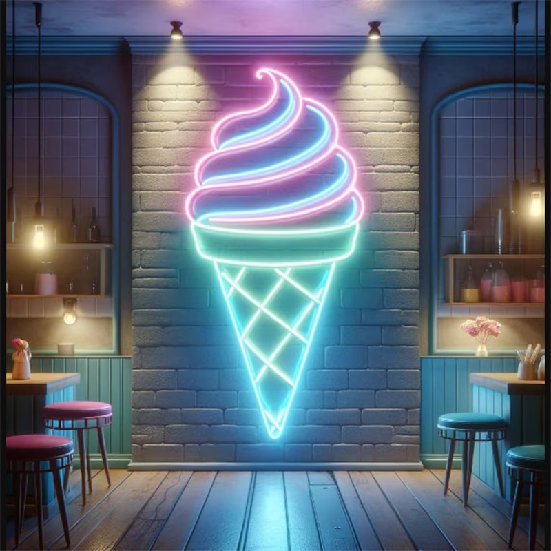 Commercial Kitchen Walls - Światło neonowe LED do lodów |