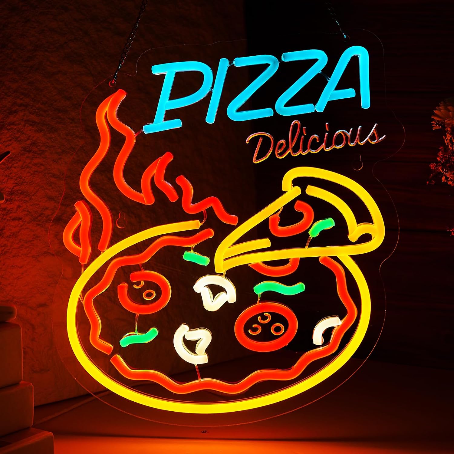 Commercial Kitchen Walls - Pyszna Pizza LED Neonowy Znak USB