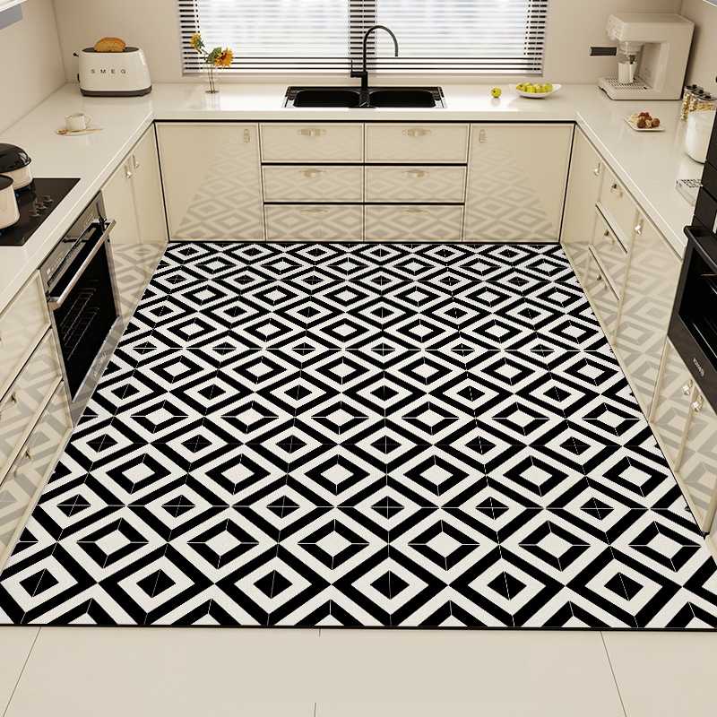 Commercial Kitchen Mats Anti Fatigue - Czarny dywanik kuchenny PVC wodoodporny duży