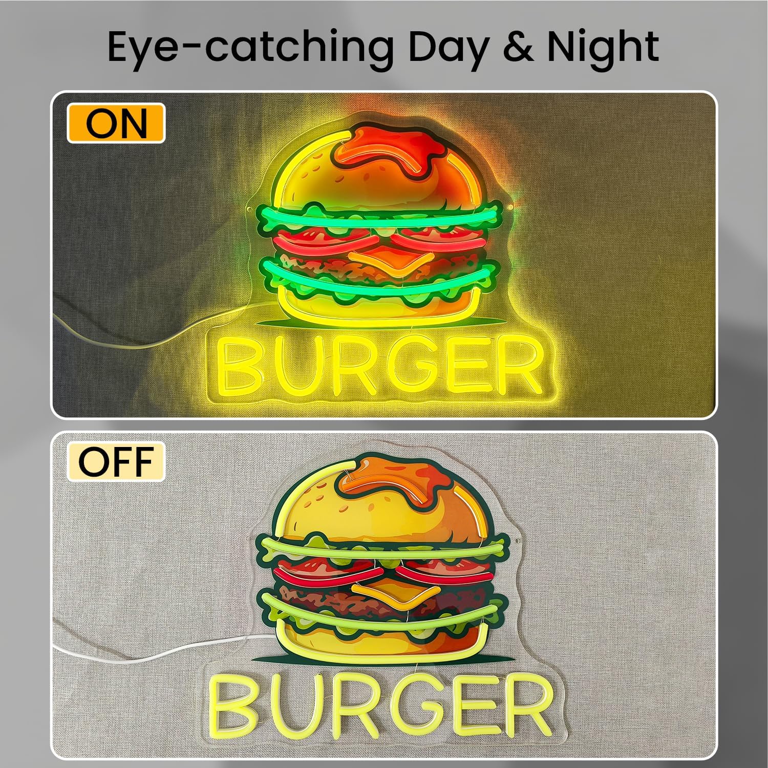 Neonowy szyld Burger, LED-owe  – Commercial Kitchen Walls recenzja i cena